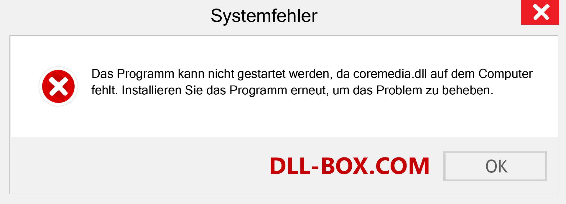 coremedia.dll-Datei fehlt?. Download für Windows 7, 8, 10 - Fix coremedia dll Missing Error unter Windows, Fotos, Bildern