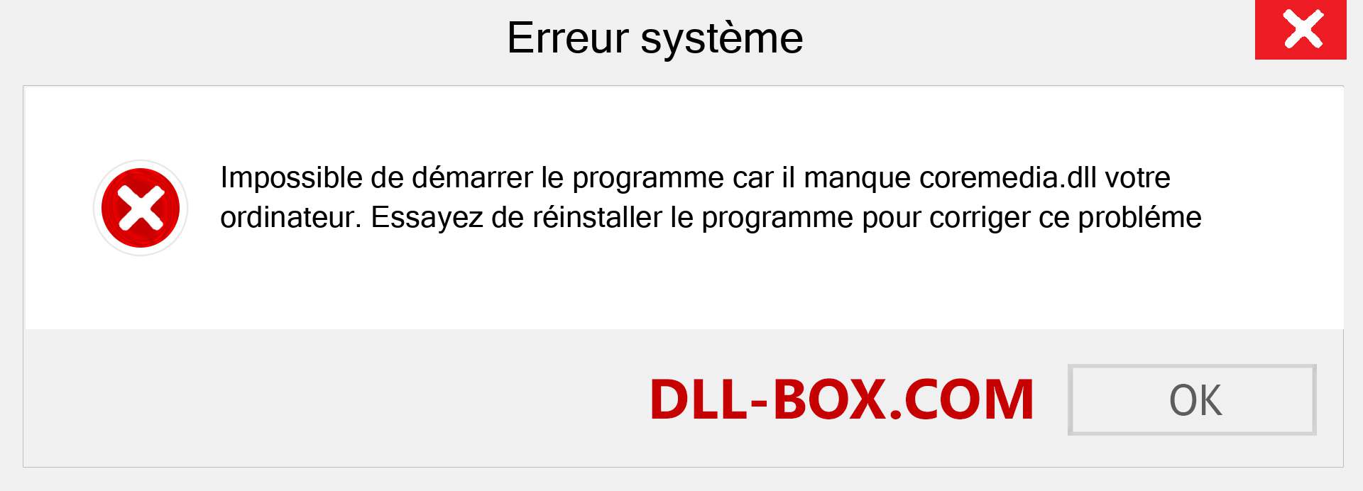 Le fichier coremedia.dll est manquant ?. Télécharger pour Windows 7, 8, 10 - Correction de l'erreur manquante coremedia dll sur Windows, photos, images